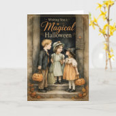 Magische Halloween-groet Kaart (Gele Bloem)