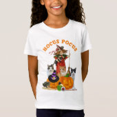Magische halloween met witch Cats en pompoen T-shirt (Voorkant)