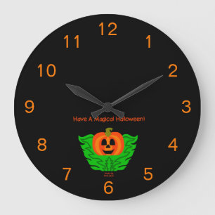 Magische halloween pompoen acrylwandklok grote klok
