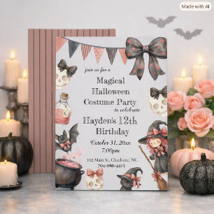 Magische Halloween-vermommingspartij-uitnodiging Kaart
