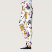 Magische Halloween Waterverf Magic Feestelijke Ple Leggings (Links)