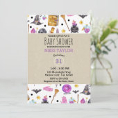 Magische Halloween Waterverf Whimsical Baby shower Kaart (Staand voorkant)