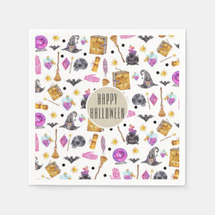 Magische Halloween Waterverf Whimsical Kraft Party Servetten