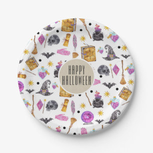 Magische Halloween-waterverf-Whimsical-Kraftfeest Papieren Bordje
