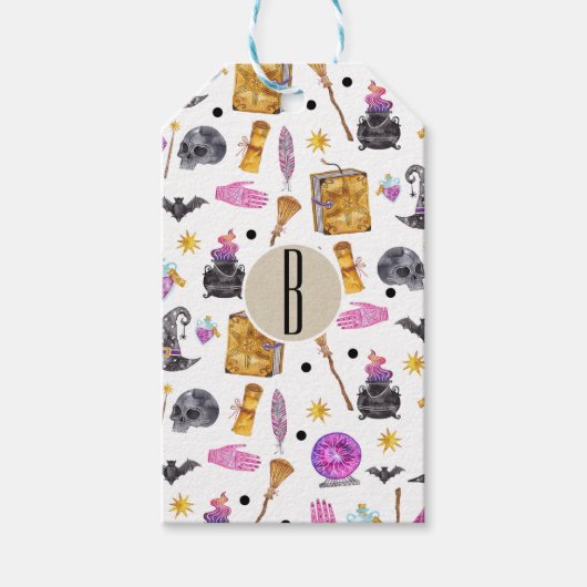 Magische halloween Waterverf Whimsical Party Favor Cadeaulabel (Voorkant)