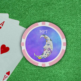 Magische Halve Maan Abstracte Decoraties Gezicht Poker Chips