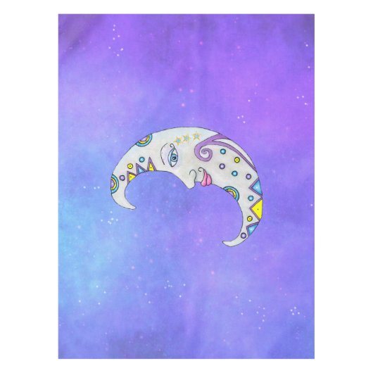 Magische Halve Maan Fancy Decoraties Gezicht Sky Tafelkleed (Voorkant)