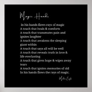 Magische handen houden van poëzie poster muurkunst