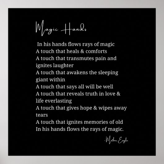 Magische handen houden van poëzie poster muurkunst (Voorkant)