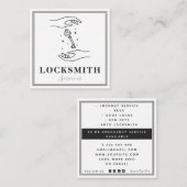 Magische handen & Key Locksmith Services Elegant Vierkante Visitekaartje (Voorkant / Achterkant)
