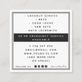 Magische handen & Key Locksmith Services Elegant Vierkante Visitekaartje (Achterkant)