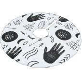 Magische handen, maan, etnisch patroon. kerstboom rok (Gekanteld)