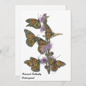Magische handgeschilderde monarchvlinders feestdagenkaart (Voorkant / Achterkant)
