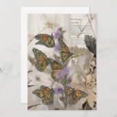 Magische handgeschilderde monarchvlinders feestdagenkaart (Voorkant / Achterkant)