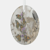 Magische handgeschilderde monarchvlinders glas ornament (Voorkant links)