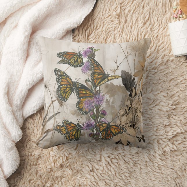 Magische handgeschilderde monarchvlinders kussen (Deken)