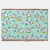 Magische Happy Unicorn en sterren Deken (Voorkant)