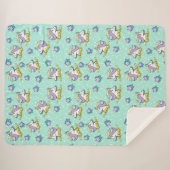 Magische Happy Unicorn en sterren Sherpa Deken (Voorkant (horizontaal))