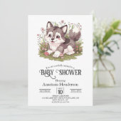 Magische Happy Wolf Baby shower Kaart (Staand voorkant)