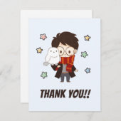 Magische HARRY POTTER™ en Hogwarts-verjaardag Bedankkaart (Voorkant / Achterkant)