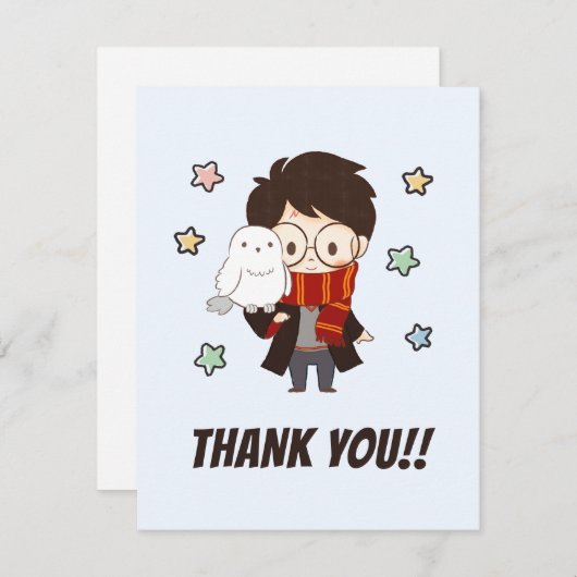 Magische HARRY POTTER™ en Hogwarts-verjaardag Bedankkaart (Voorkant / Achterkant)