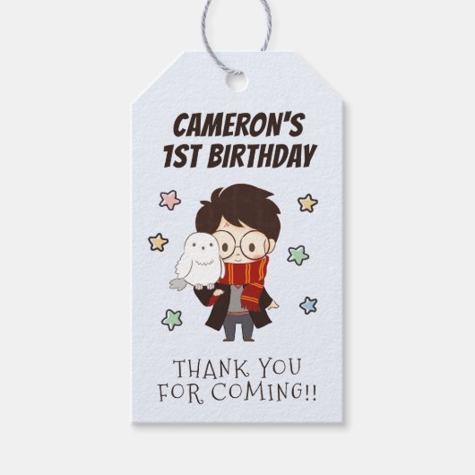 Magische HARRY POTTER™ en Hogwarts verjaardag Cadeaulabel (Voorkant)