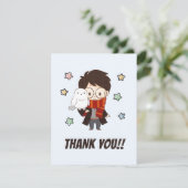 Magische Harry Potter™ en Zweinstein Verjaardag Bedankkaart (Staand voorkant)