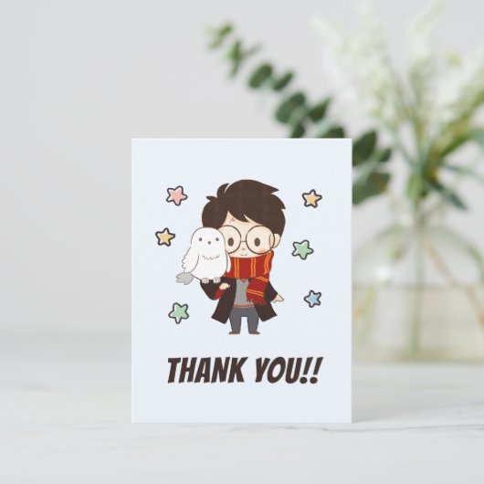 Magische Harry Potter™ en Zweinstein Verjaardag Bedankkaart (Staand voorkant)