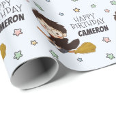 Magische Harry Potter™ en Zweinstein Verjaardag Cadeaupapier (Rol Hoek)