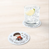 Magische Harry Potter™ en Zweinstein Verjaardag Ronde Kartonnen Onderzetter (Insitu)