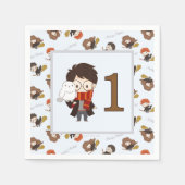 Magische Harry Potter™ en Zweinstein Verjaardag Servet (Voorkant)