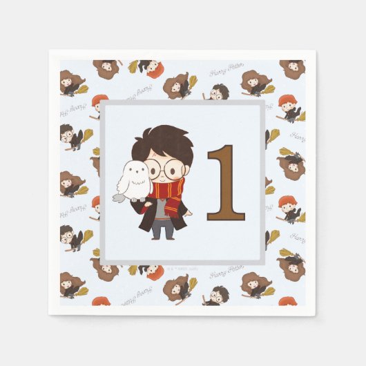 Magische Harry Potter™ en Zweinstein Verjaardag Servet (Voorkant)