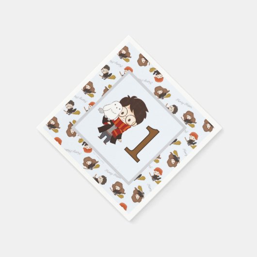 Magische Harry Potter™ en Zweinstein Verjaardag Servet (Hoek)