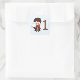 Magische Harry Potter™ en Zweinstein Verjaardag Vierkante Sticker