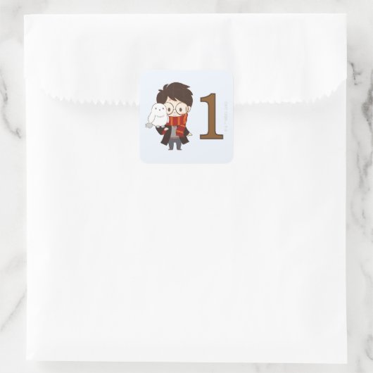 Magische Harry Potter™ en Zweinstein Verjaardag Vierkante Sticker (Tas)