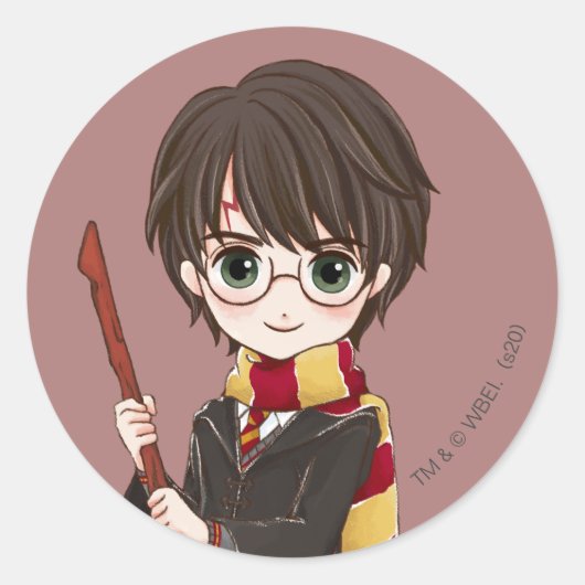 Magische HARRY POTTER™-Waterverf Ronde Sticker (Voorkant)