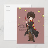 Magische HARRY POTTER™-Waterverf Uitnodiging Briefkaart (Voorkant / Achterkant)