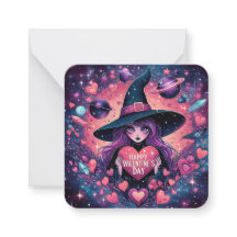 Magische harten heks Valentijnsdag notitie Kaart
