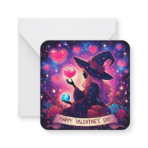 Magische harten heks Valentijnsdag notitie Kaart