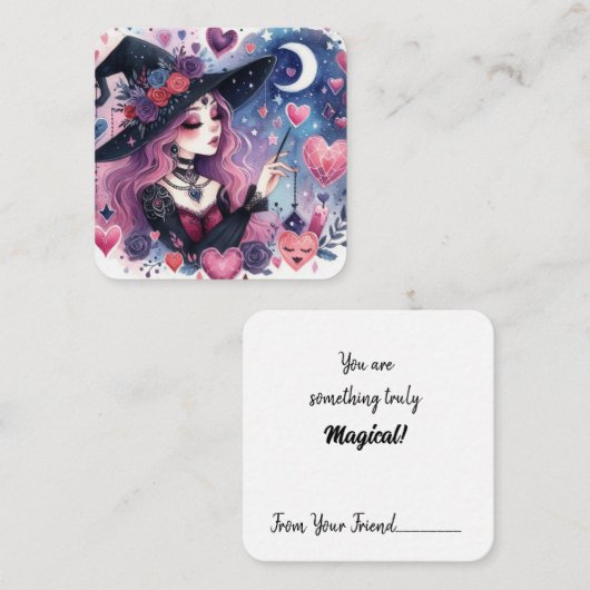 Magische Harten Heks Valentijnskaart Notitiekaartje (Voorkant / Achterkant)