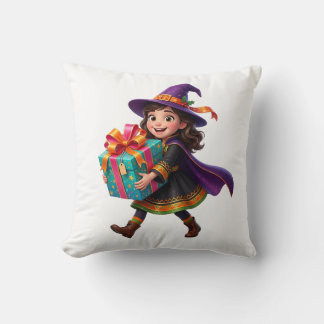 Magische Heks Die Cadeaus Bezorgt Halloween Fantas Kussen