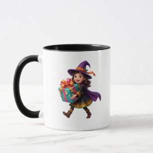 Magische Heks Die Geschenken Brengt Halloween Fant Mok