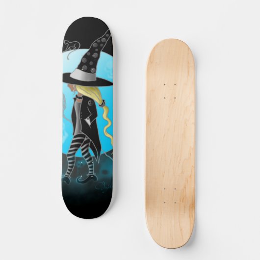 Magische heks en katten persoonlijk skateboard (Voorkant)