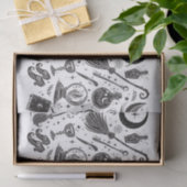 Magische heks grillige wiccan heidens zwart en wit tissuepapier (Geschenk)