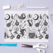 Magische heks grillige wiccan heidens zwart en wit tissuepapier (Craft)