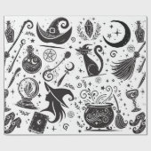 Magische heks grillige wiccan heidense partij cadeaupapier (Vlak)