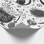 Magische heks grillige wiccan heidense partij cadeaupapier (Hoek)