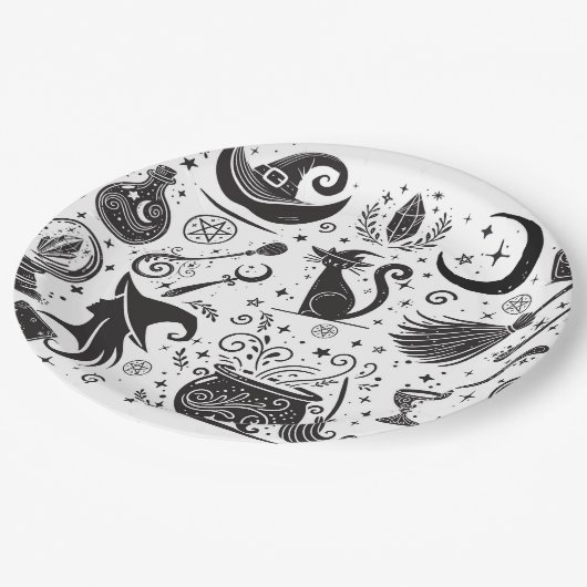 Magische heks grillige wiccan heidense partij papieren bordje (Gekanteld)