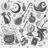 Magische heks grillige wiccan heidense partij sticker (Voorkant)