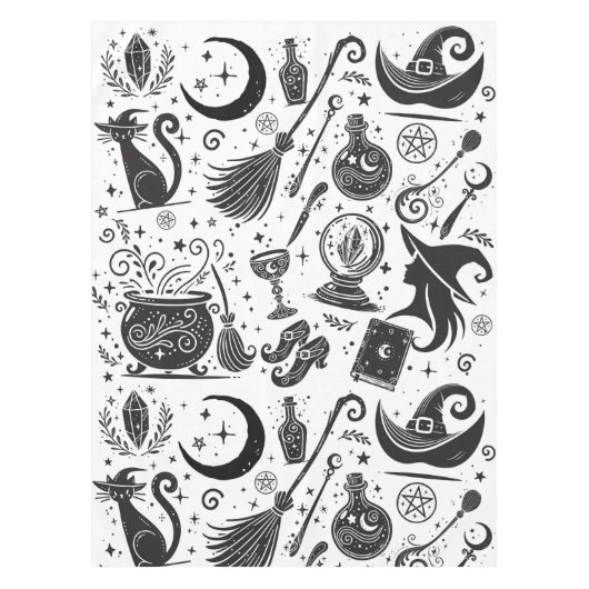 Magische heks grillige wiccan heidense partij tafelkleed (Voorkant)
